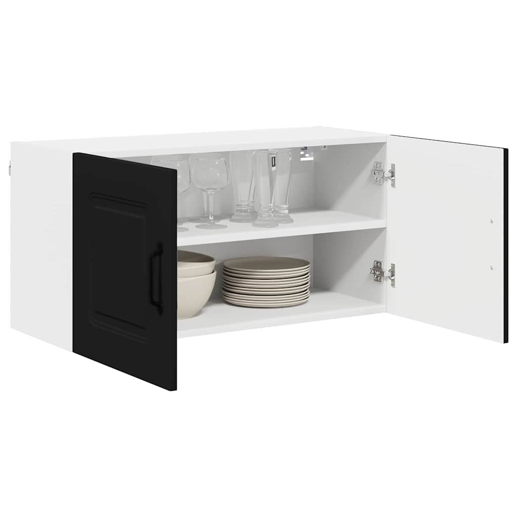 Dulap suspendat de bucatarie cu raft Negru 80 x 31 x 40 cm — imaginea 4