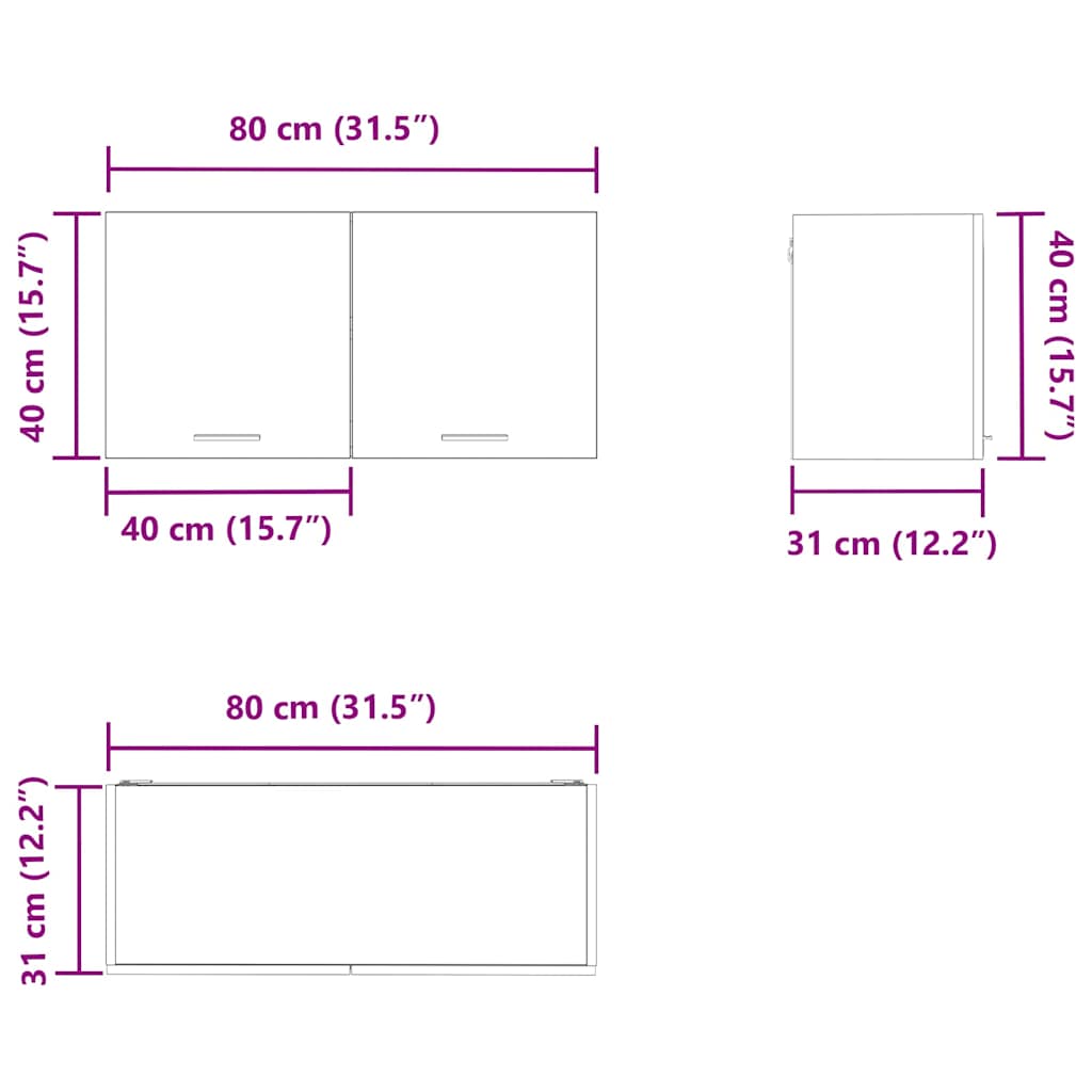 Dulap suspendat Riga Lemn Vechi 80 x 31 x 40 cm Lemn compozit — imaginea 12