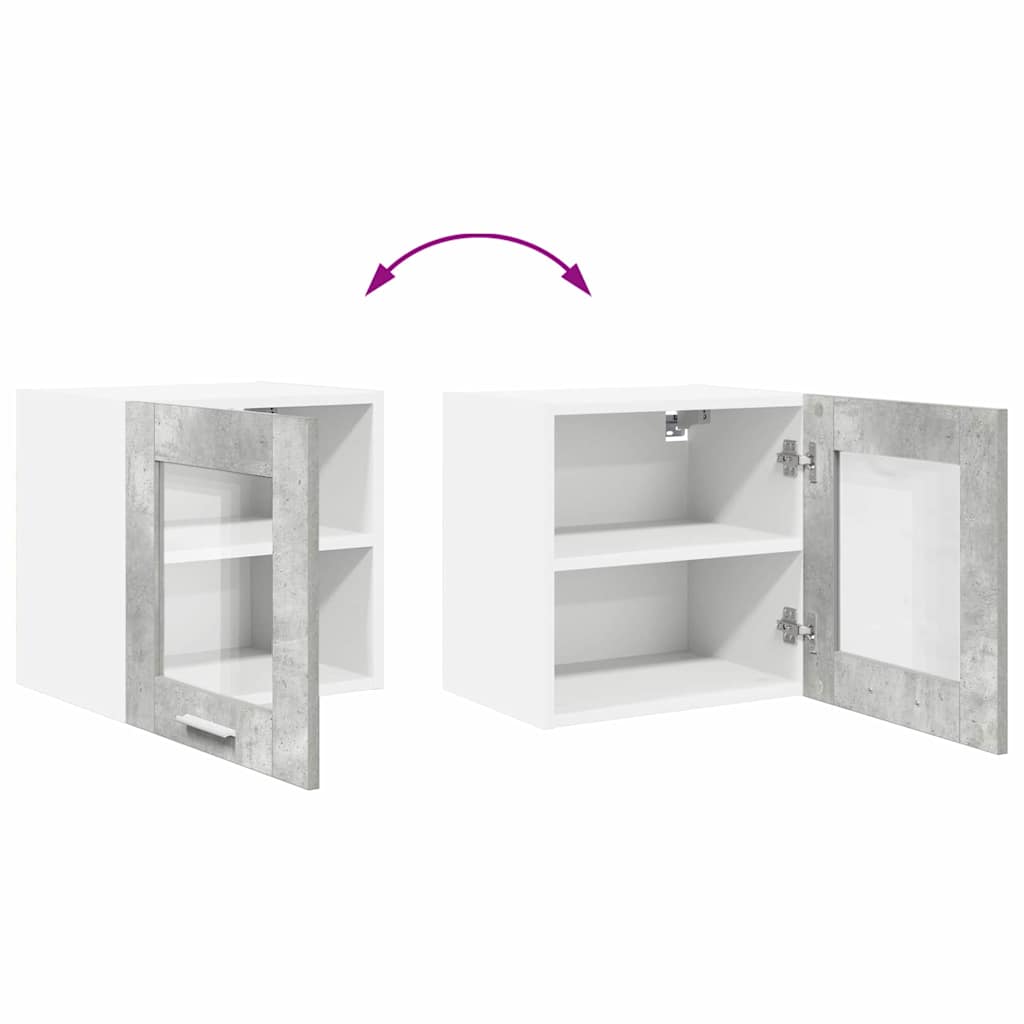 Dulap suspendat cu usa Riga 2 pcs Gri din beton 40 x 31 x 40 cm — imaginea 13