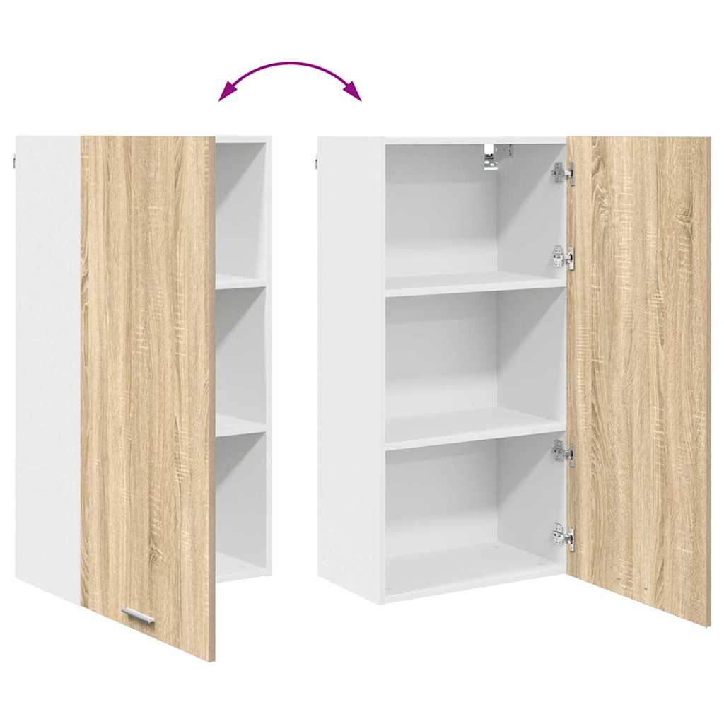 Dulap suspendat Riga Stejar Sonoma si Alb 50 x 31 x 100 cm — imaginea 12
