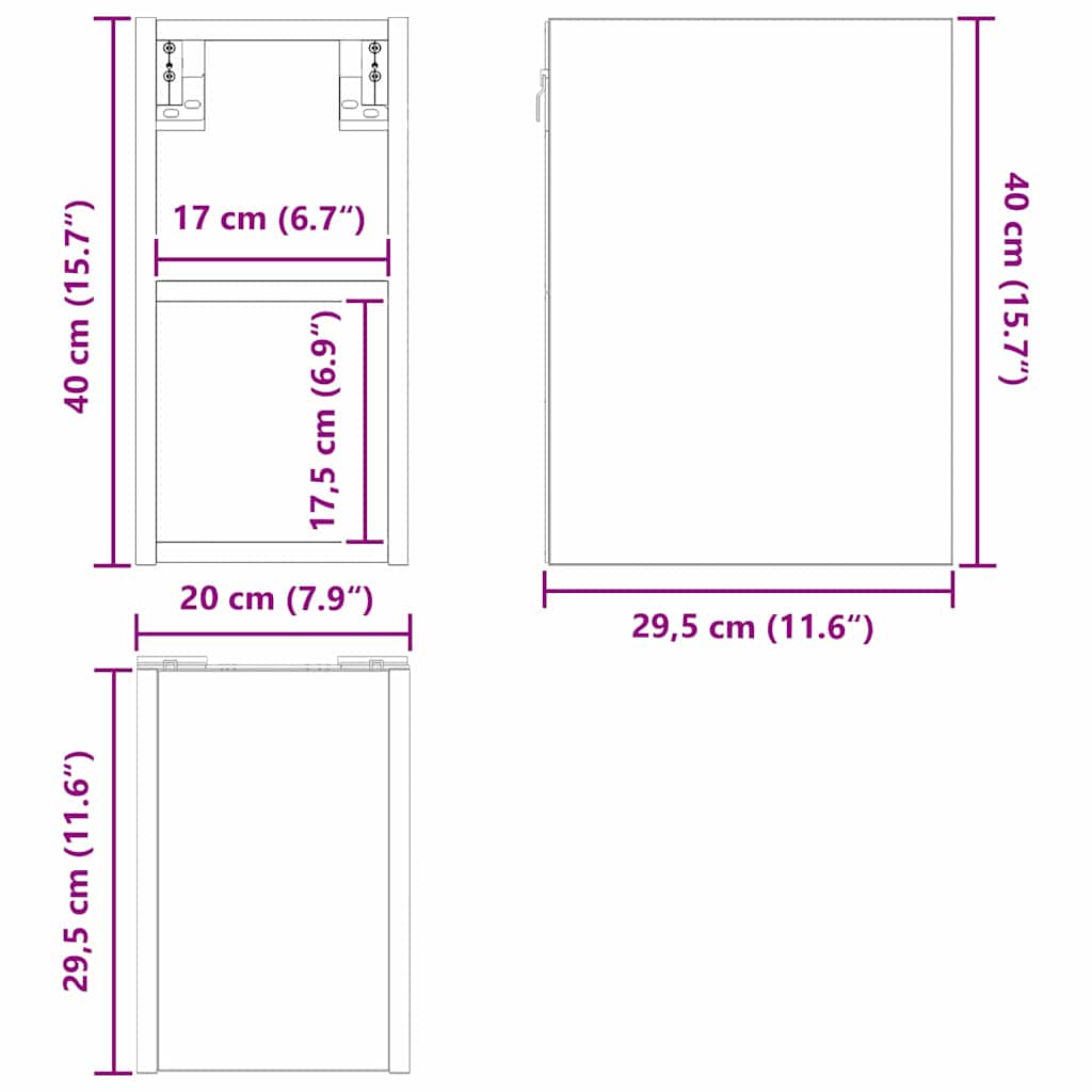 Dulap suspendat Riga Alb 20 x 29,5 x 40 cm Lemn compozit — imaginea 12