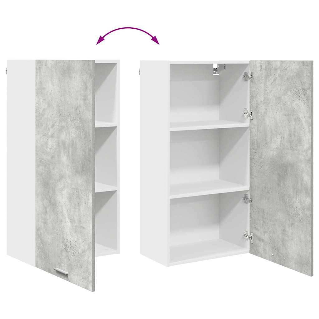 Dulap suspendat cu raft Riga Gri beton si Alb 50 x 31 x 100 cm — imaginea 12