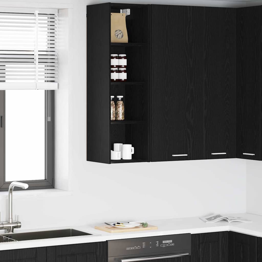 Dulap suspendat cu raft Riga Stejar Negru 30 x 29,5 x 100 cm — imaginea 2