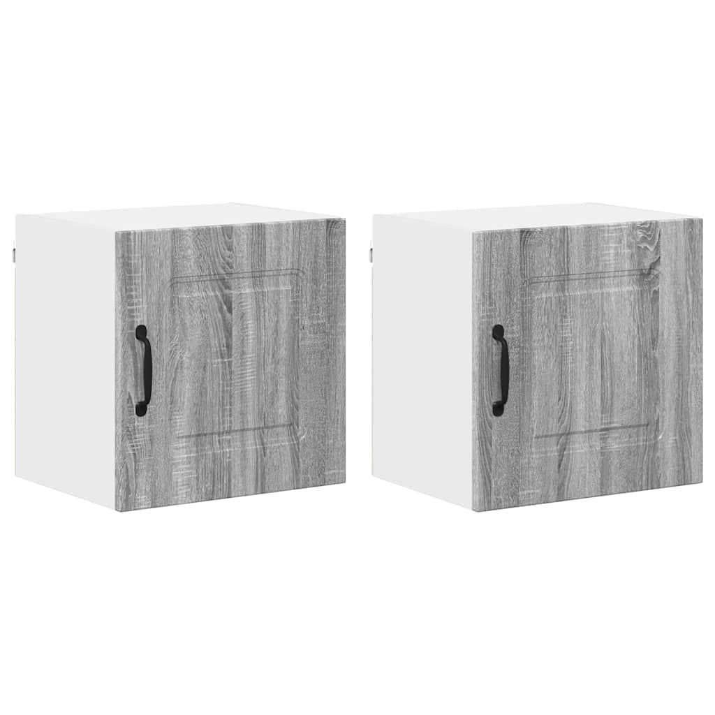 Dulap suspendat de bucatarie 2 pcs Gri Sonoma 40 x 31 x 40 cm