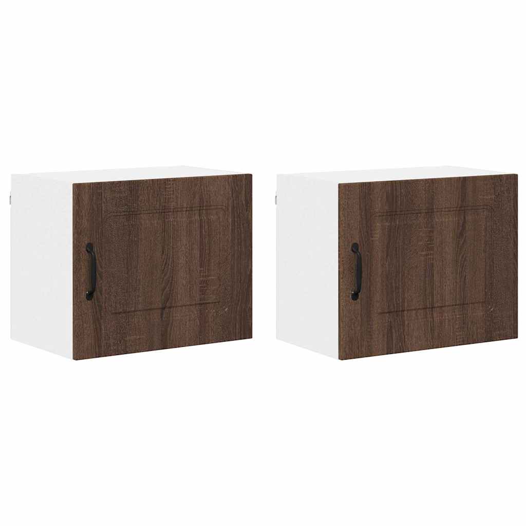 Dulap suspendat de bucatarie cu raft cu usa 2 pcs Stejar inchis