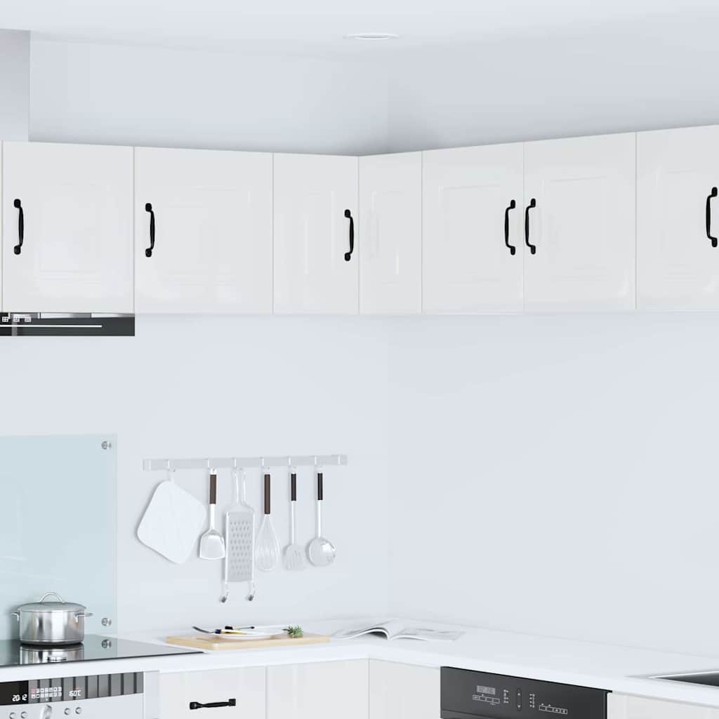 Dulap suspendat de bucatarie cu raft Alb lucios 57 x 57 x 40 cm — imaginea 2