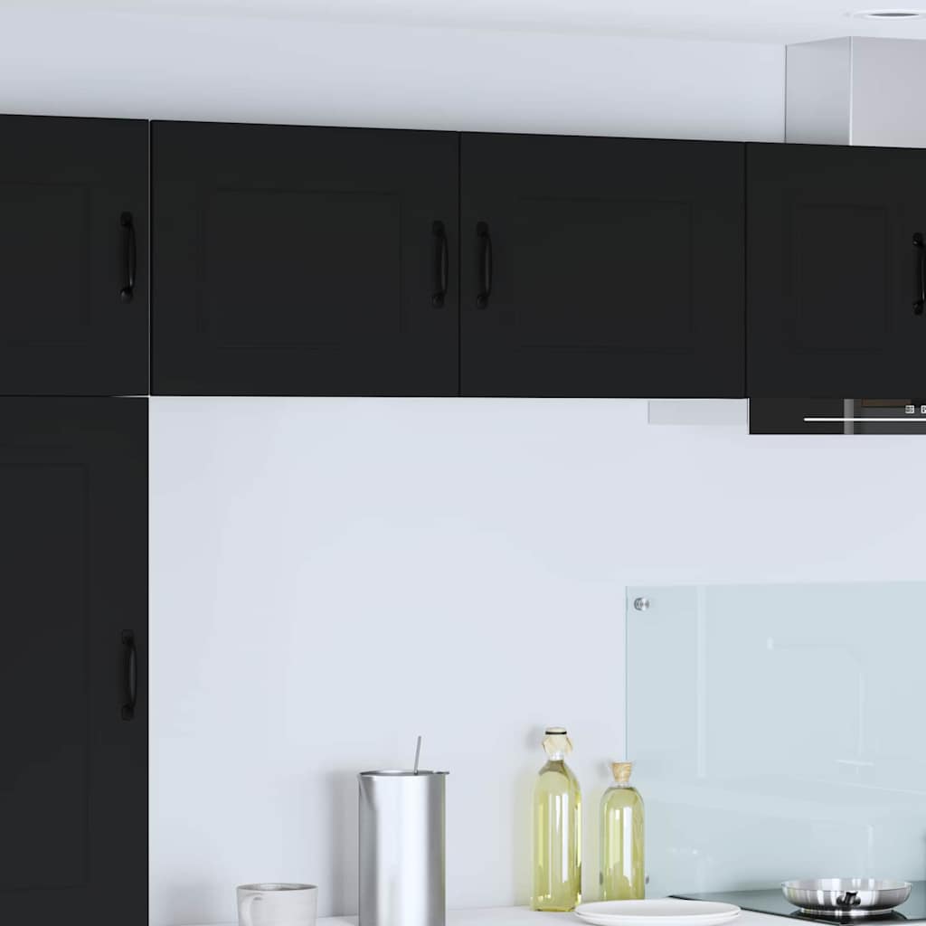 Dulap suspendat de bucatarie cu usa 2 pcs Negru 50 x 31 x 40 cm — imaginea 2