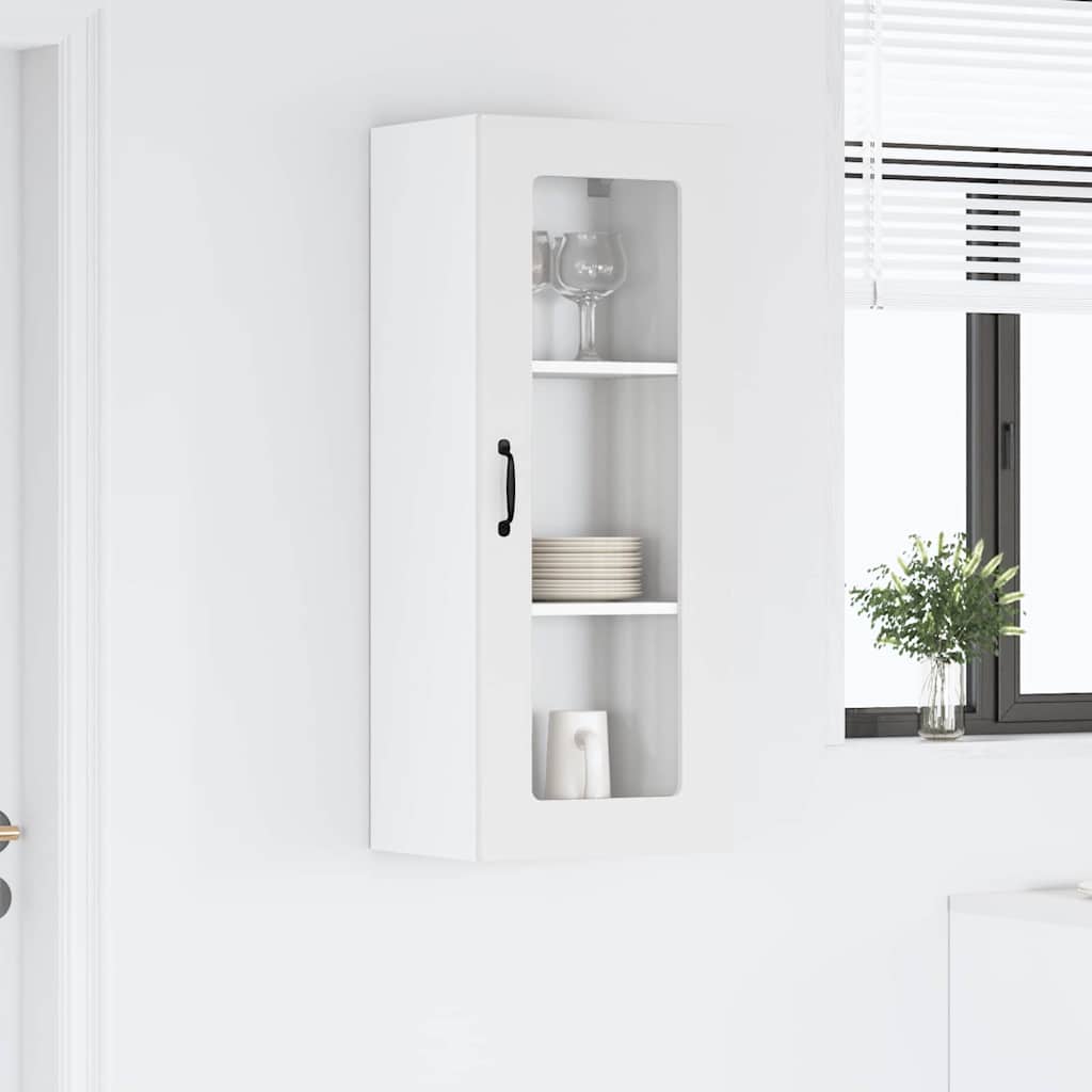 Dulap suspendat de bucatarie cu usa Alb lucios 40 x 31 x 100 cm — imaginea 5