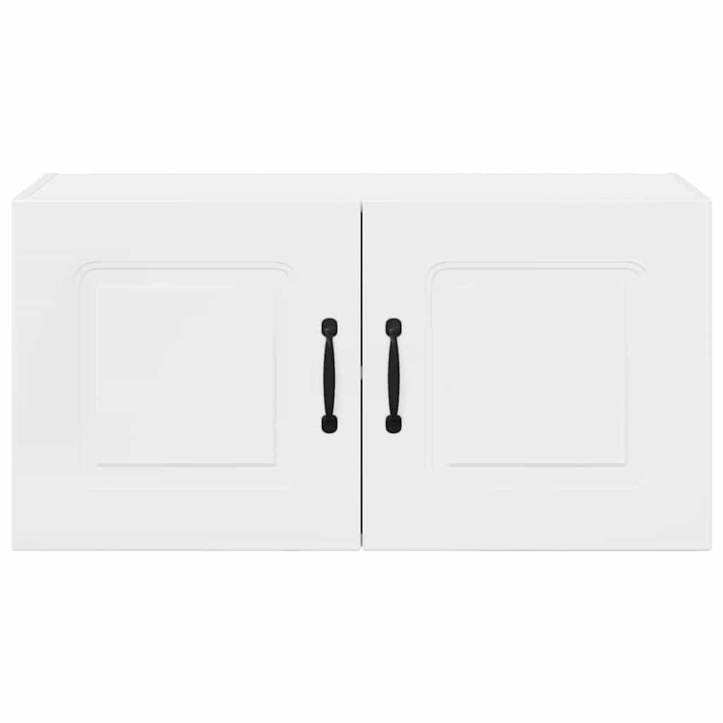 Dulap suspendat de bucatarie cu raft Alb lucios 80 x 31 x 40 cm — imaginea 7