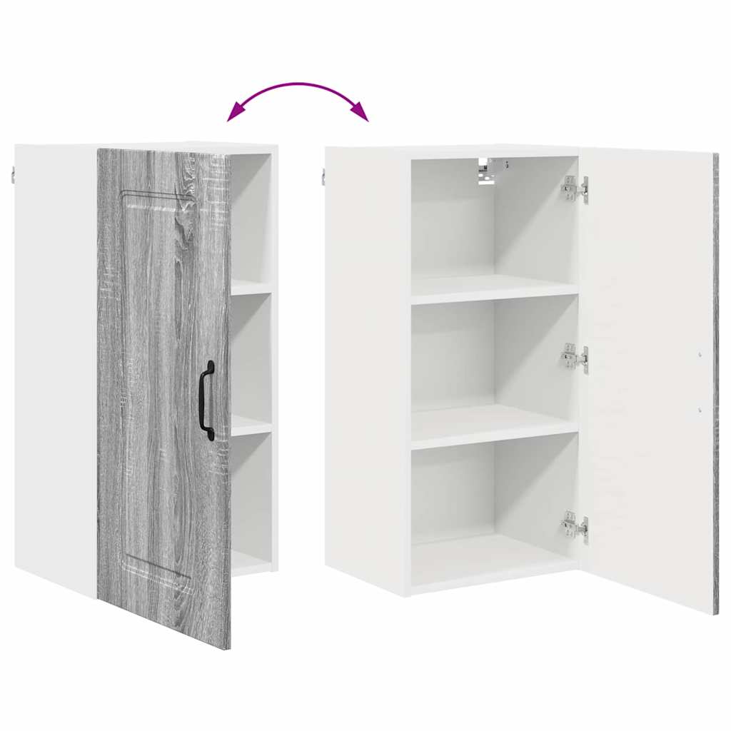Dulap suspendat de bucatarie cu raft Gri Sonoma 40 x 31 x 80 cm — imaginea 12