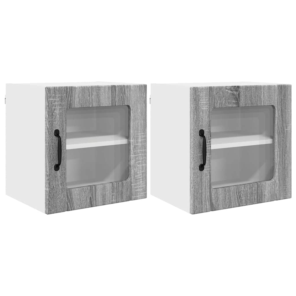 Dulap suspendat de bucatarie 2 pcs Gri Sonoma 40 x 31 x 40 cm