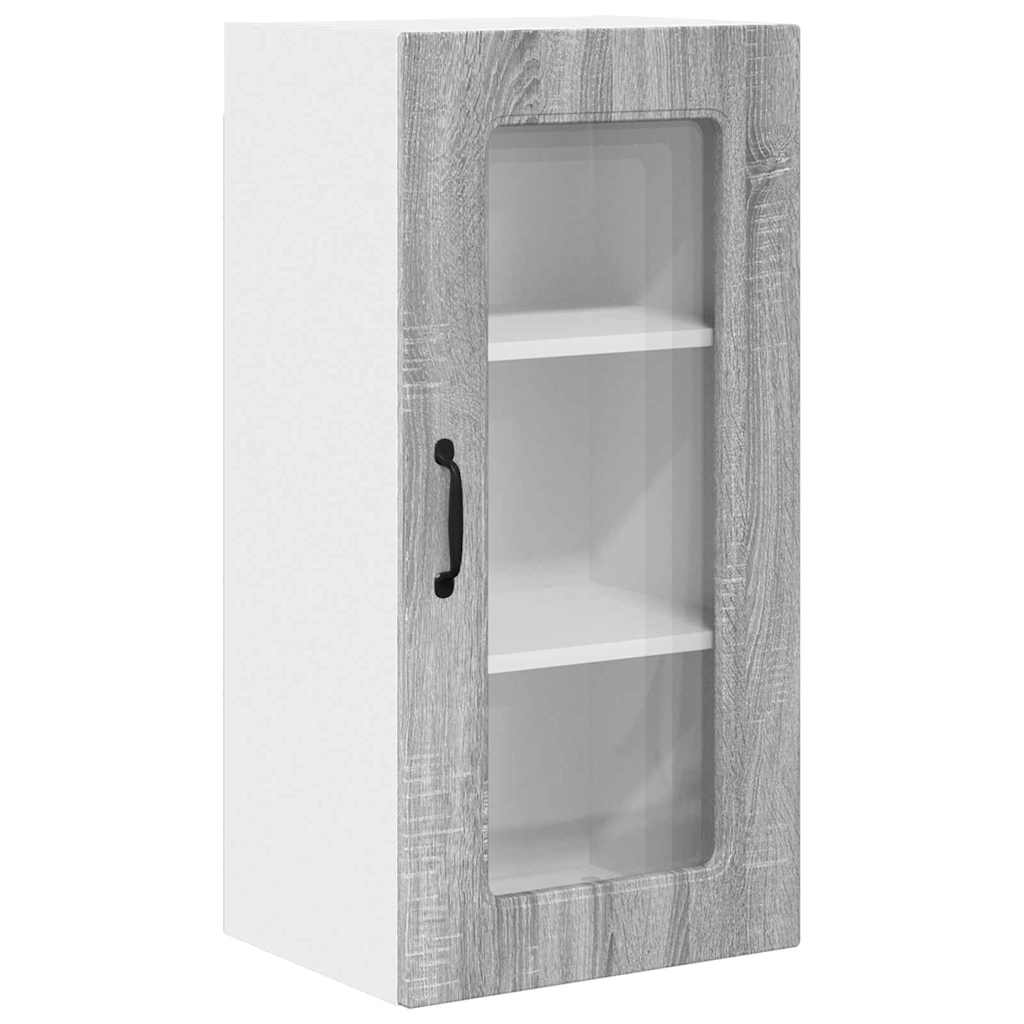 Dulap suspendat de bucatarie cu raft Gri Sonoma 40 x 31 x 80 cm