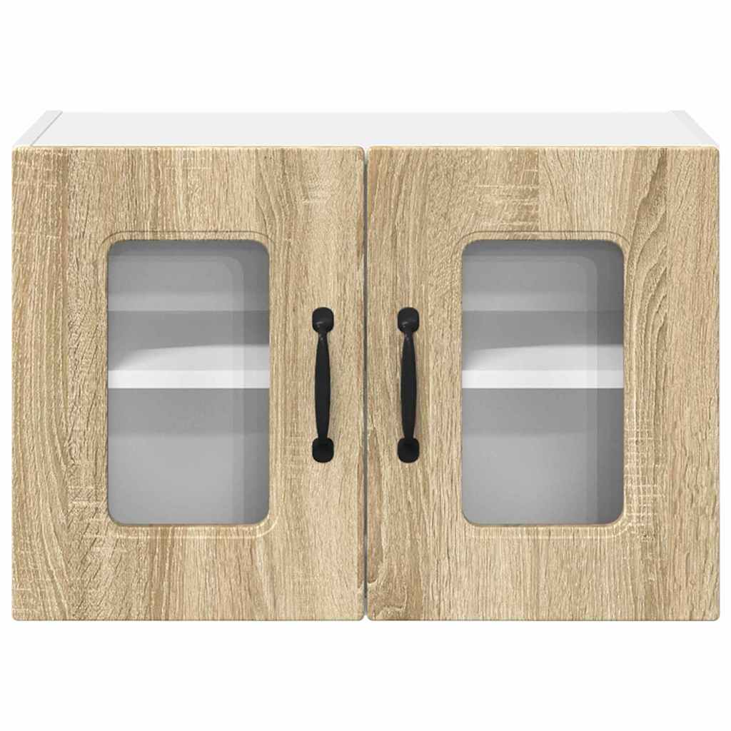 Dulap suspendat de bucatarie cu raft cu usa 2 pcs Stejar Sonoma — imaginea 8