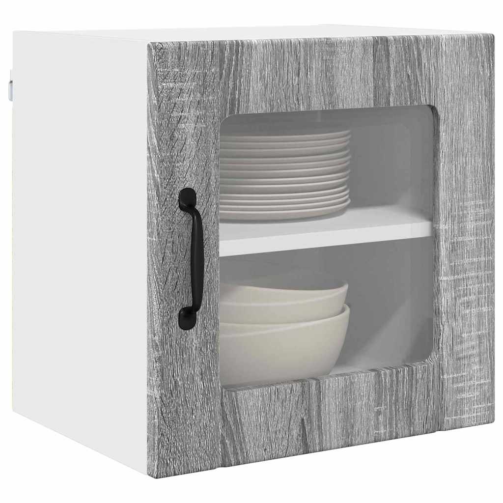 Dulap suspendat de bucatarie 2 pcs Gri Sonoma 40 x 31 x 40 cm — imaginea 4