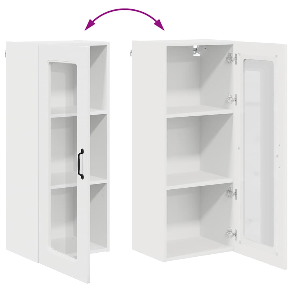 Dulap suspendat de bucatarie cu usa Alb lucios 40 x 31 x 100 cm — imaginea 12