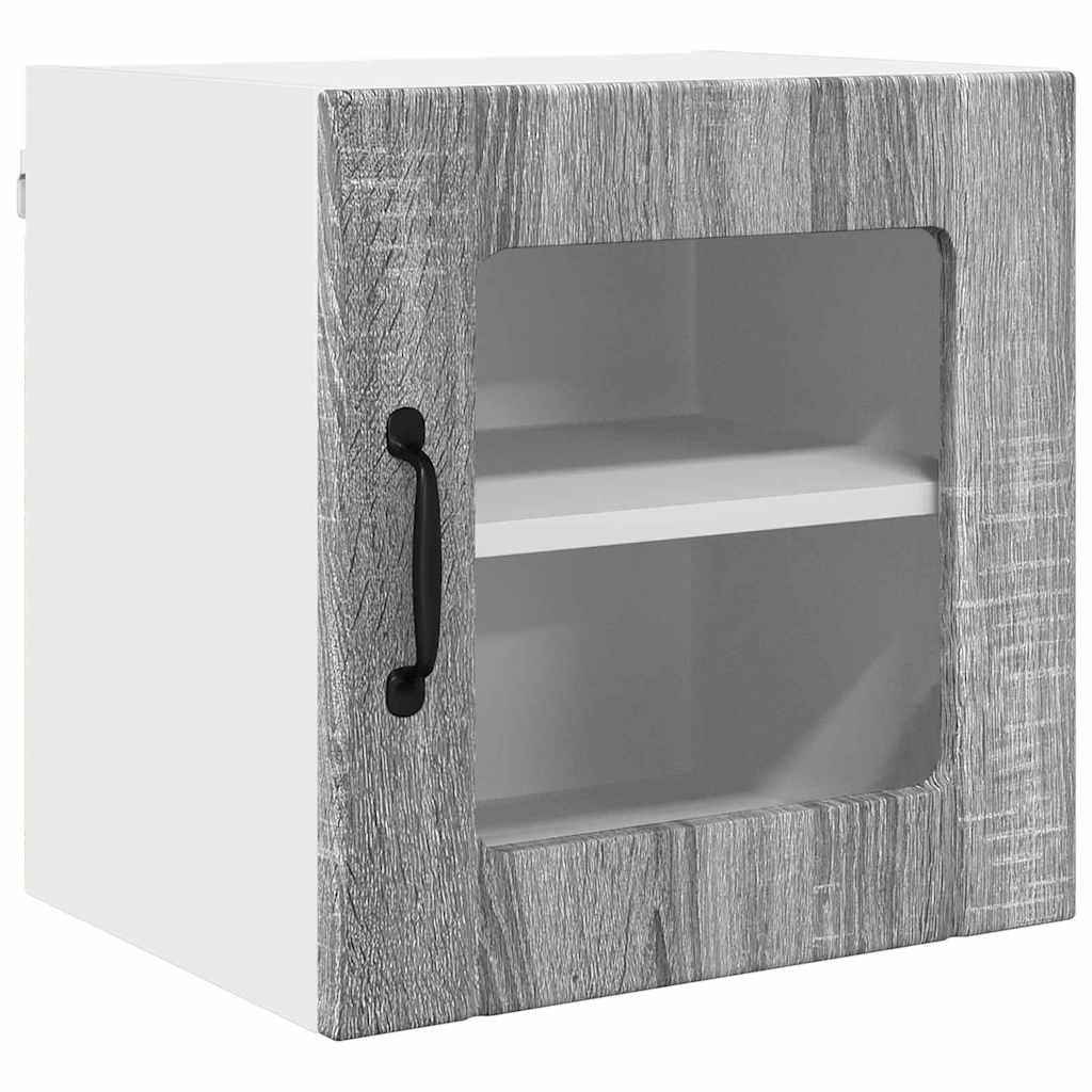 Dulap suspendat de bucatarie 2 pcs Gri Sonoma 40 x 31 x 40 cm — imaginea 6