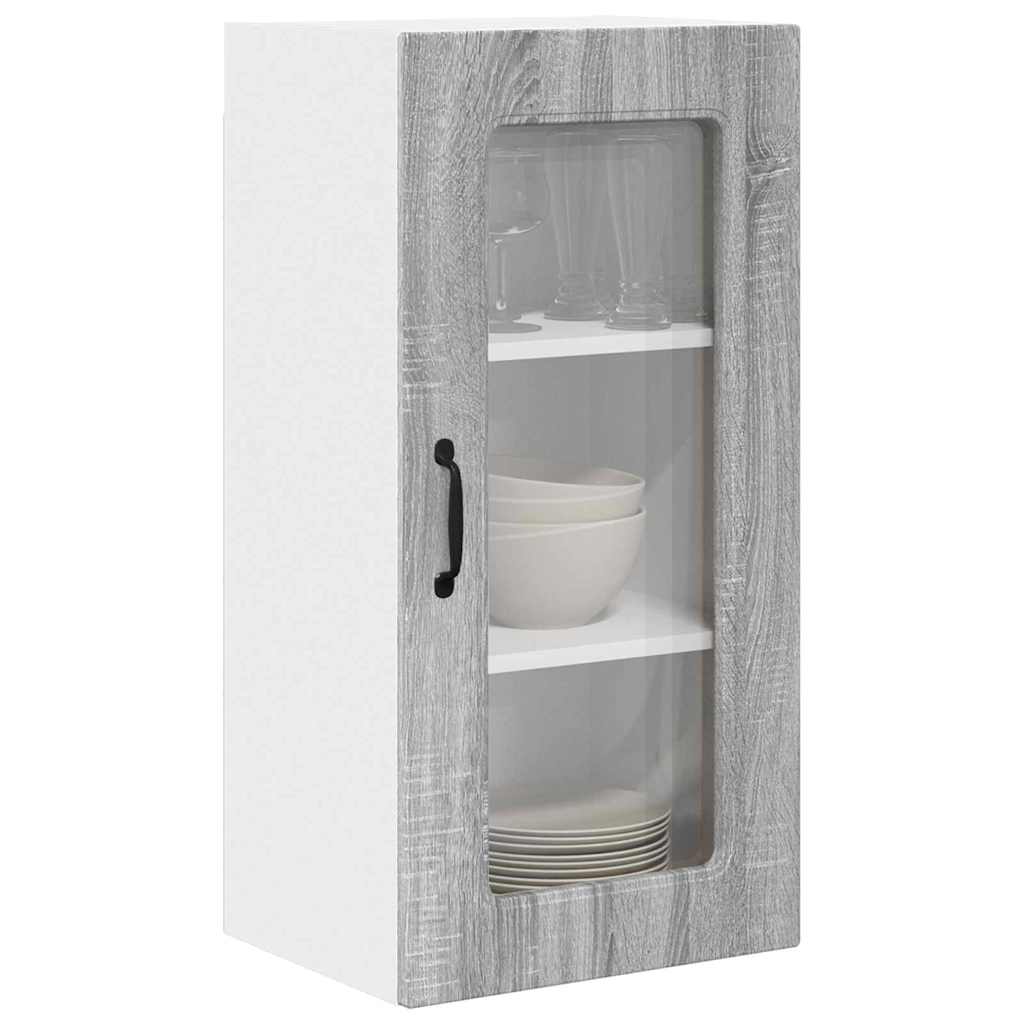 Dulap suspendat de bucatarie cu raft Gri Sonoma 40 x 31 x 80 cm — imaginea 4