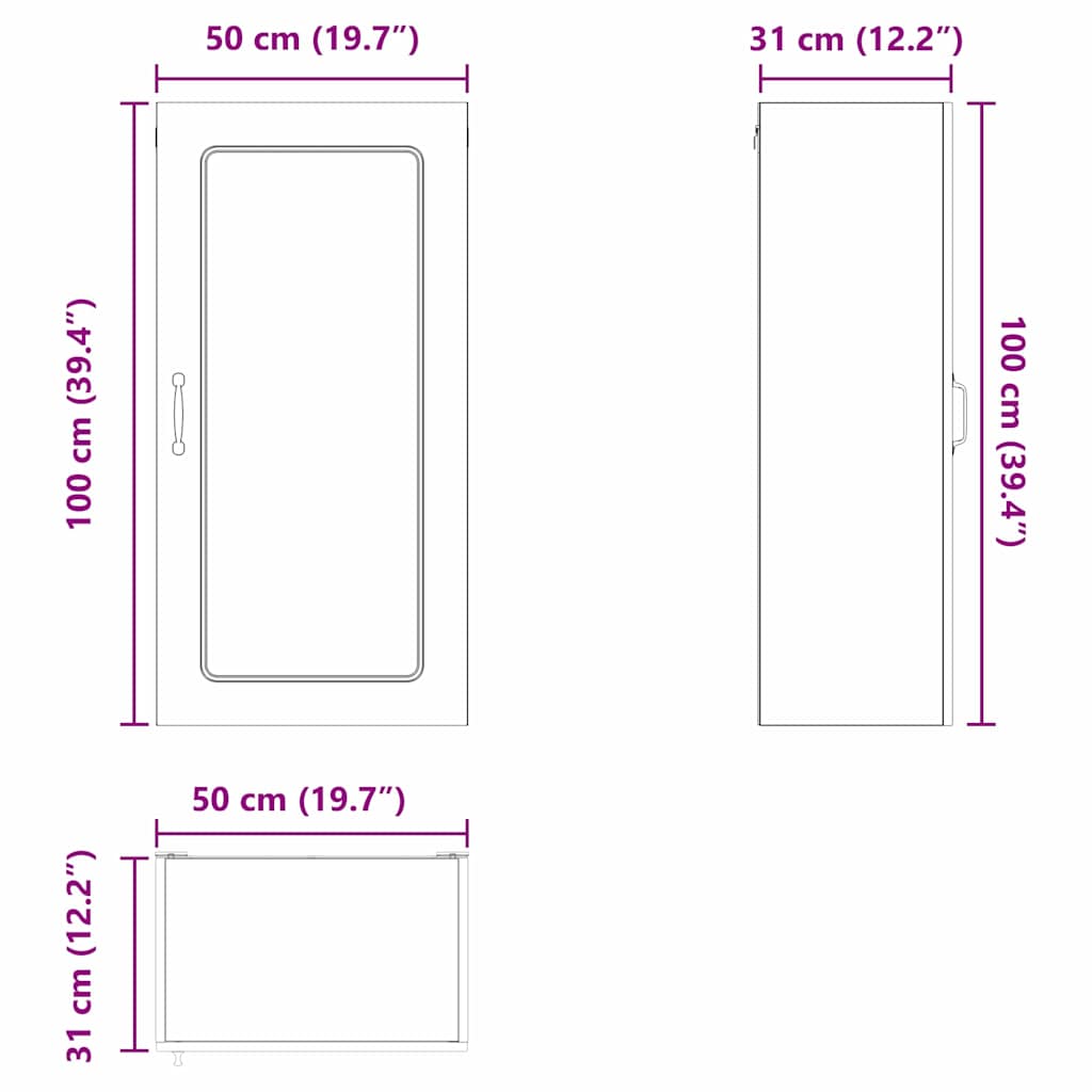 Dulap suspendat de bucatarie Stejar Sonoma 50 x 31 x 100 cm — imaginea 13