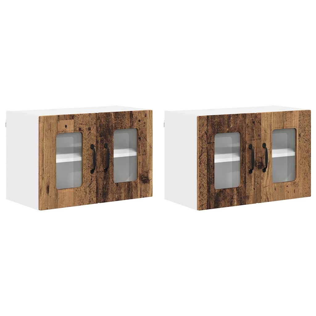 Dulap suspendat de bucatarie 2 pcs Lemn Vechi 60 x 31 x 40 cm