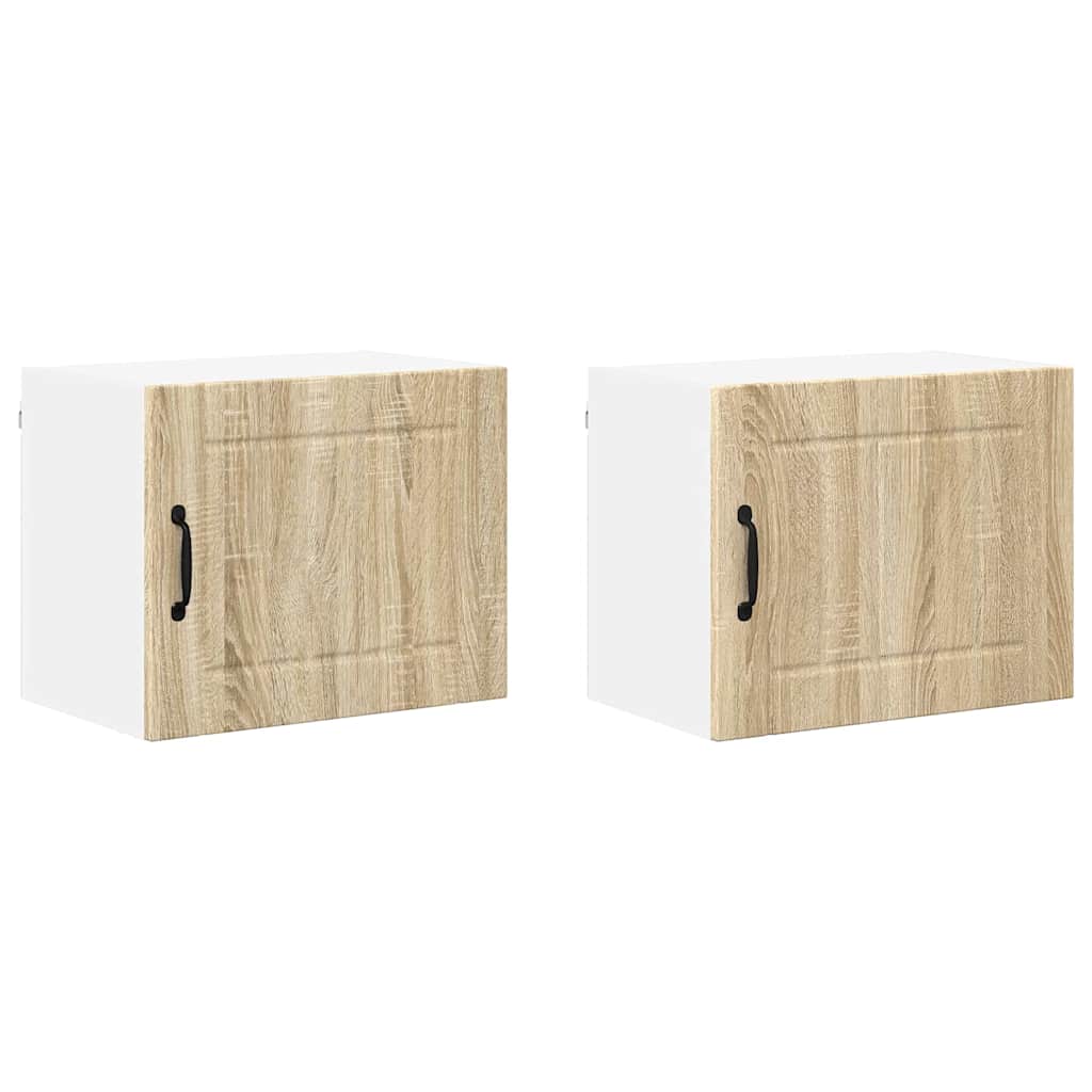 Dulap suspendat de bucatarie cu raft 2 pcs Stejar Sonoma