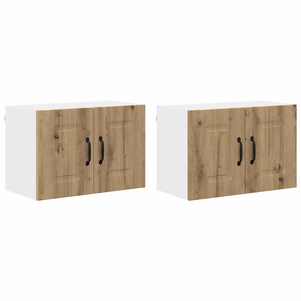 Dulap suspendat de bucatarie cu raft 2 pcs Stejar Artizanal
