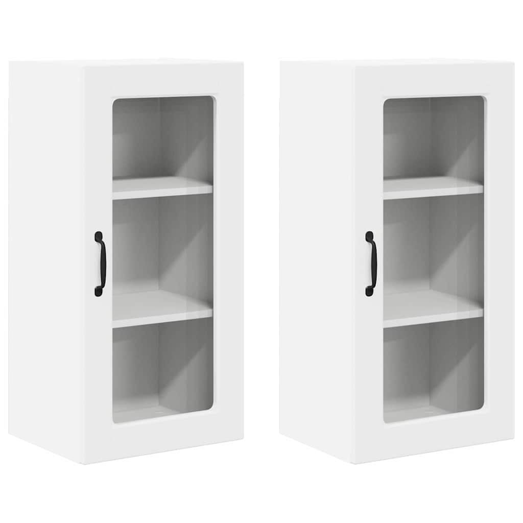 Dulap suspendat de bucatarie cu raft 2 pcs Alb 40 x 31 x 80 cm
