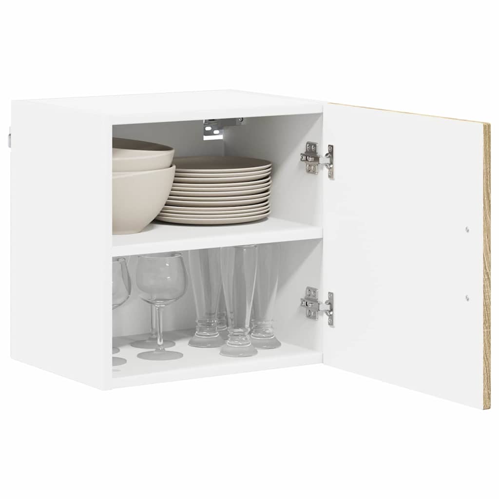 Dulap suspendat de bucatarie cu raft 2 pcs Stejar Sonoma — imaginea 4