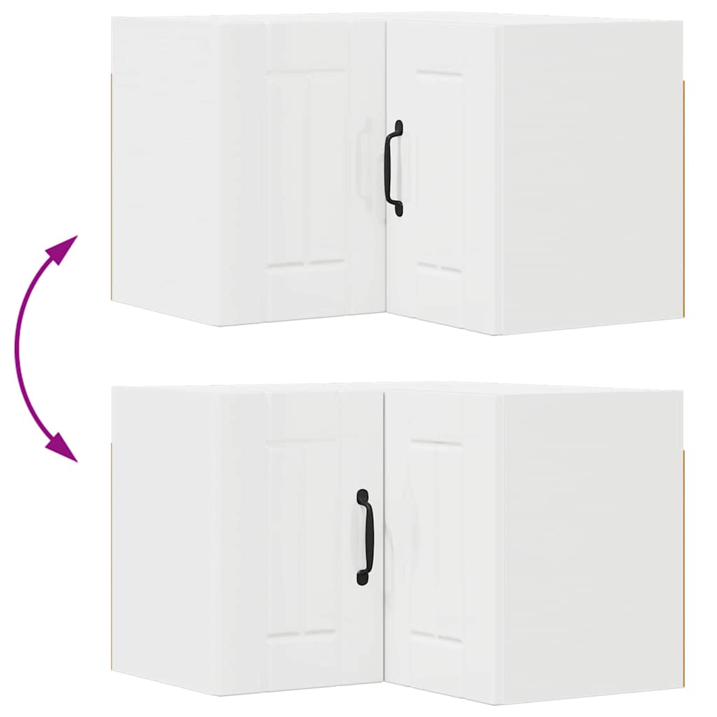 Dulap suspendat de bucatarie cu raft Alb lucios 57 x 57 x 40 cm — imaginea 12