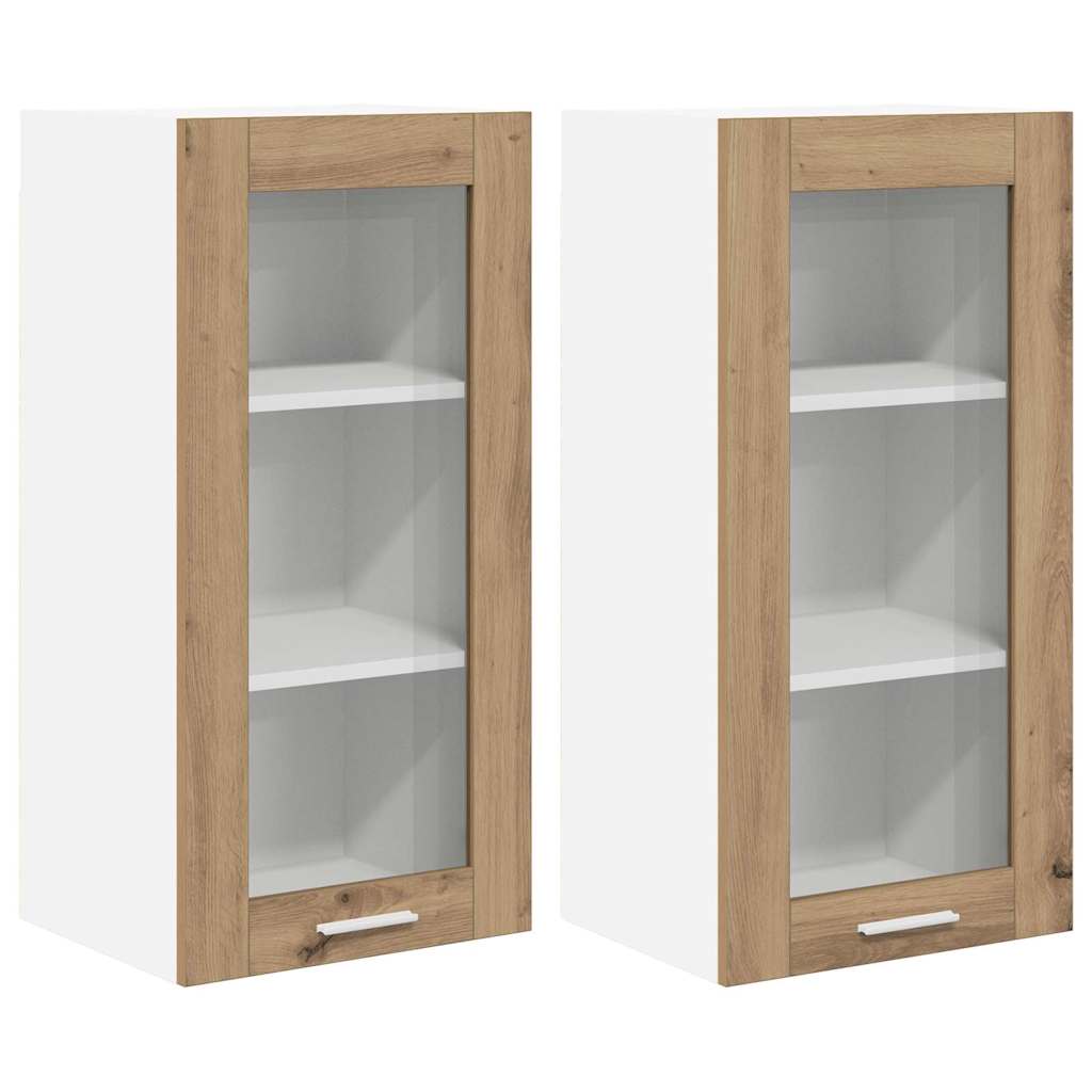 Dulap suspendat Riga 2 pcs Stejar Artizanal 40 x 31 x 80 cm