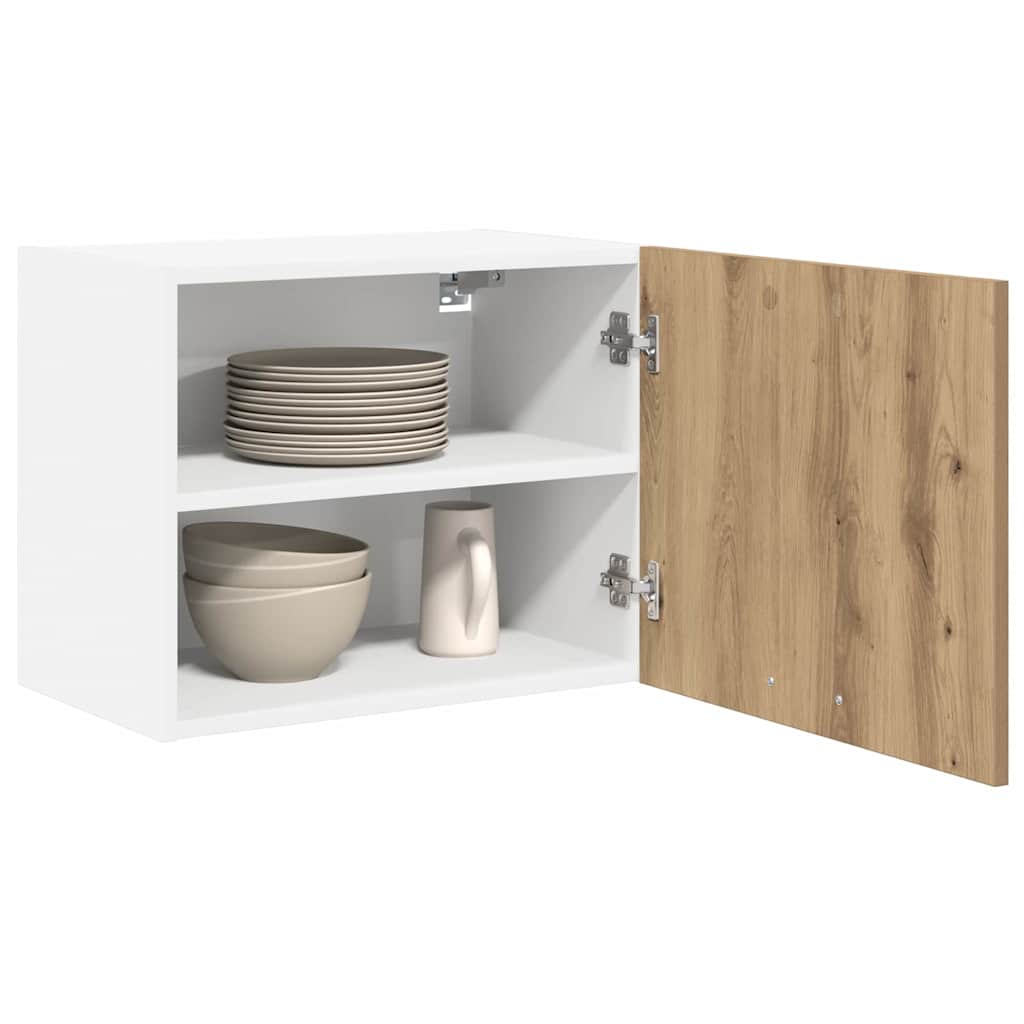 Dulap suspendat Riga Stejar Artisan si Alb 50 x 31 x 40 cm — imaginea 4