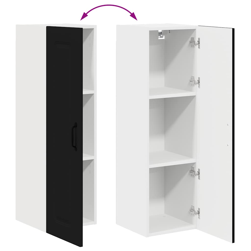 Dulap suspendat de bucatarie cu raft Negru 30 x 31 x 100 cm — imaginea 12