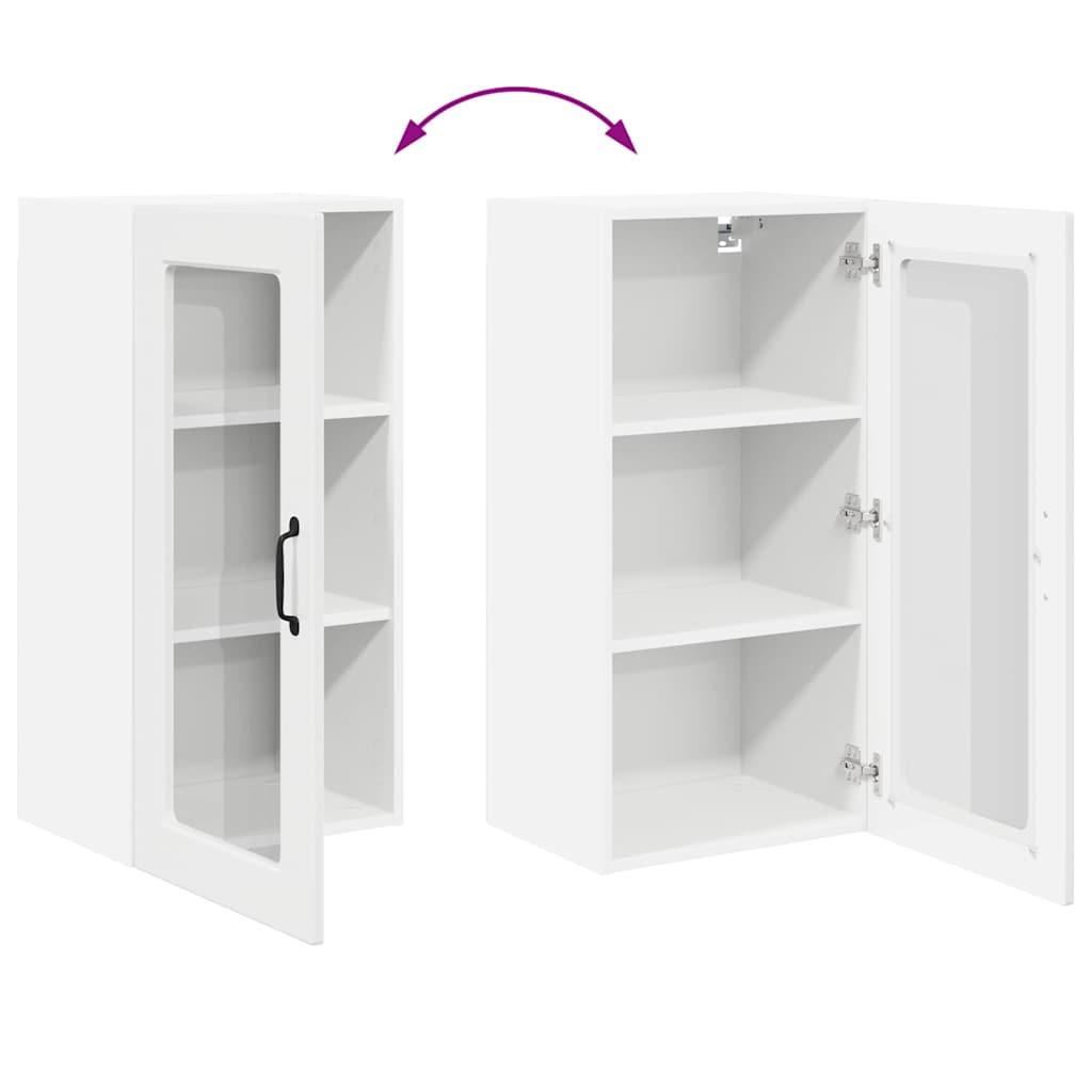 Dulap suspendat de bucatarie cu raft Alb lucios 40 x 31 x 80 cm — imaginea 12