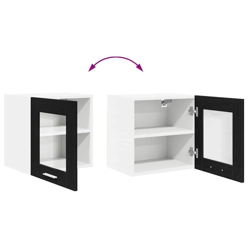 Dulap suspendat cu raft Riga 2 pcs Stejar Negru 40 x 31 x 40 cm — imaginea 13