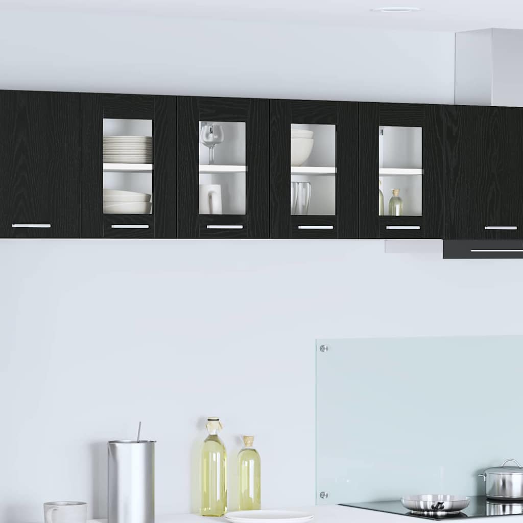 Dulap suspendat Riga Stejar Negru 60 x 31 x 40 cm Lemn compozit — imaginea 2
