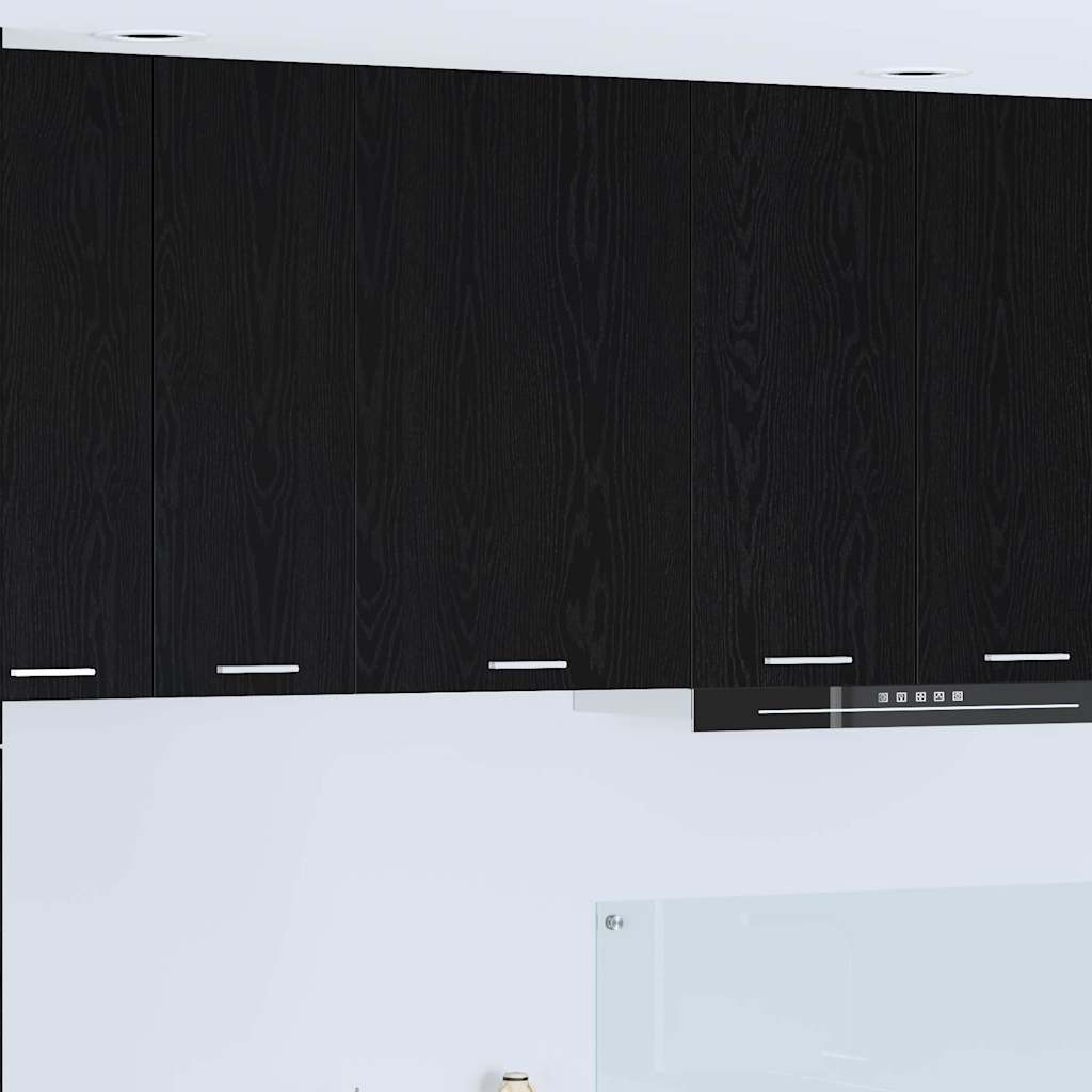 Dulap suspendat cu usa Riga Stejar negru si Alb 50 x 31 x 80 cm — imaginea 2