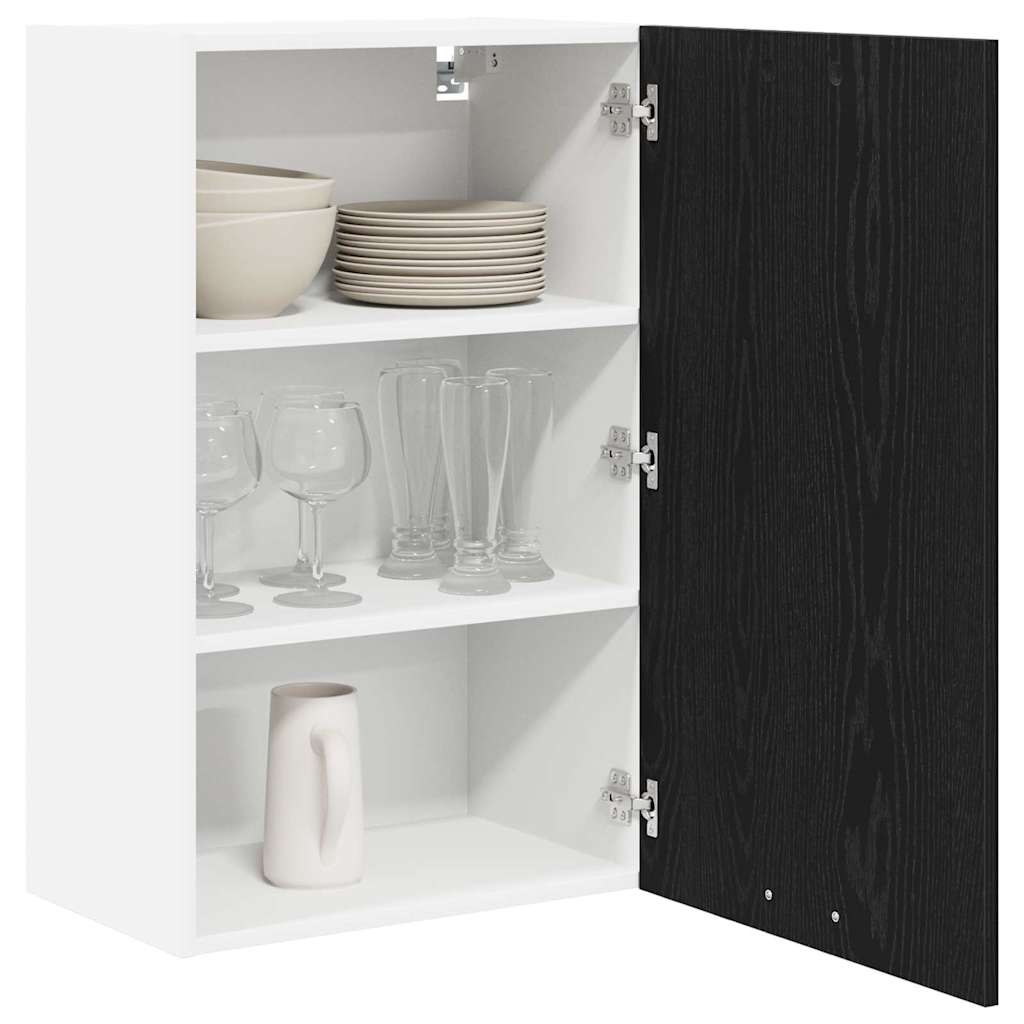 Dulap suspendat cu usa Riga Stejar negru si Alb 50 x 31 x 80 cm — imaginea 4
