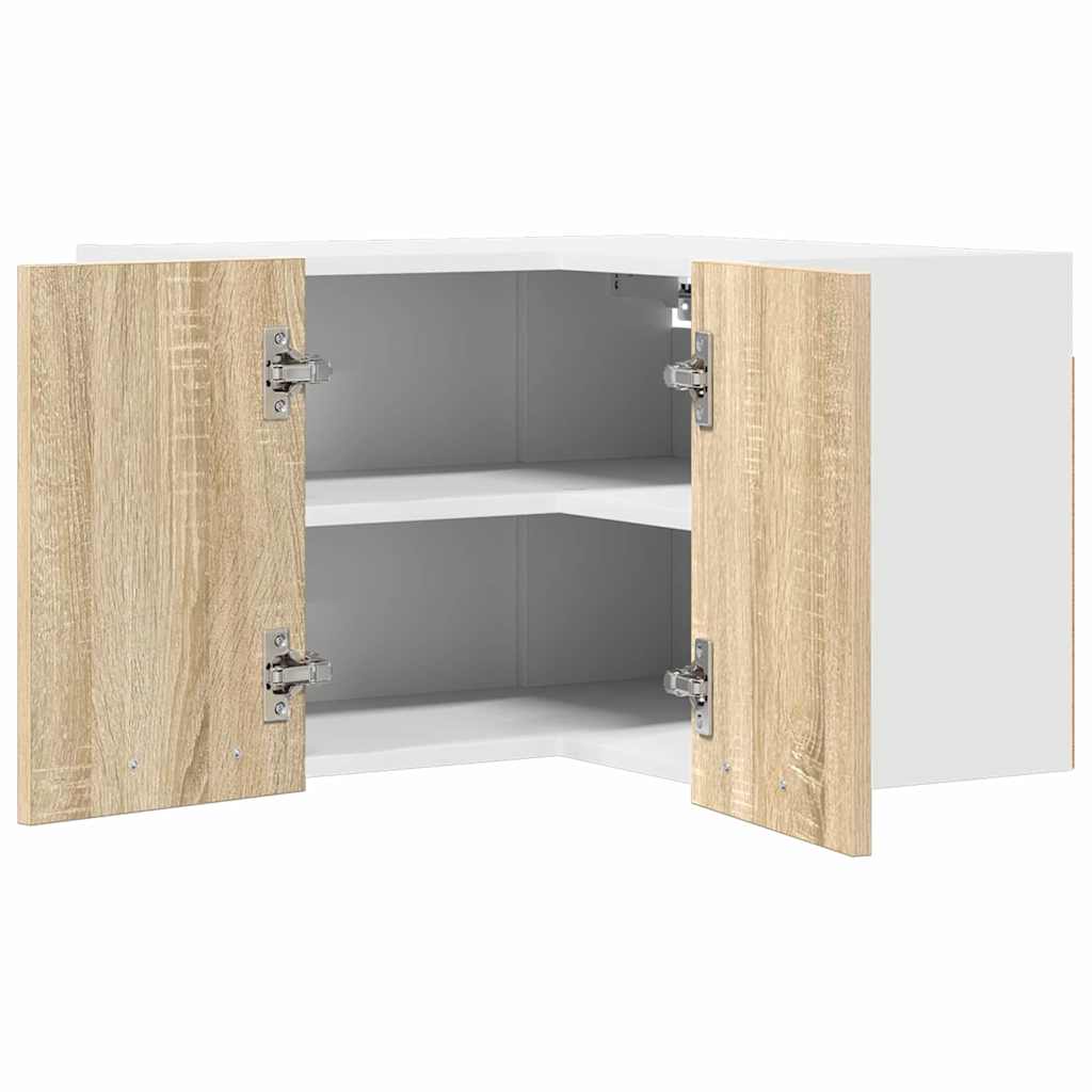 Dulap suspendat Riga Stejar Sonoma si Alb 57 x 57 x 40 cm — imaginea 6