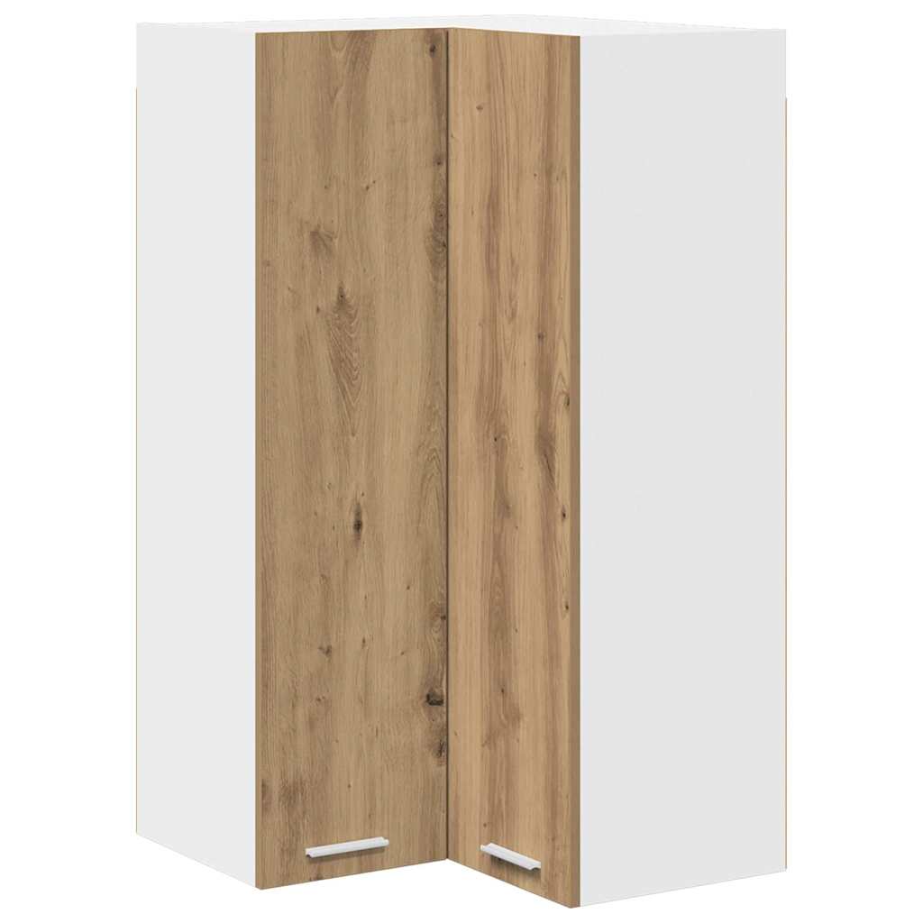 Dulap suspendat Riga Stejar Artisan si Alb 57 x 57 x 100 cm