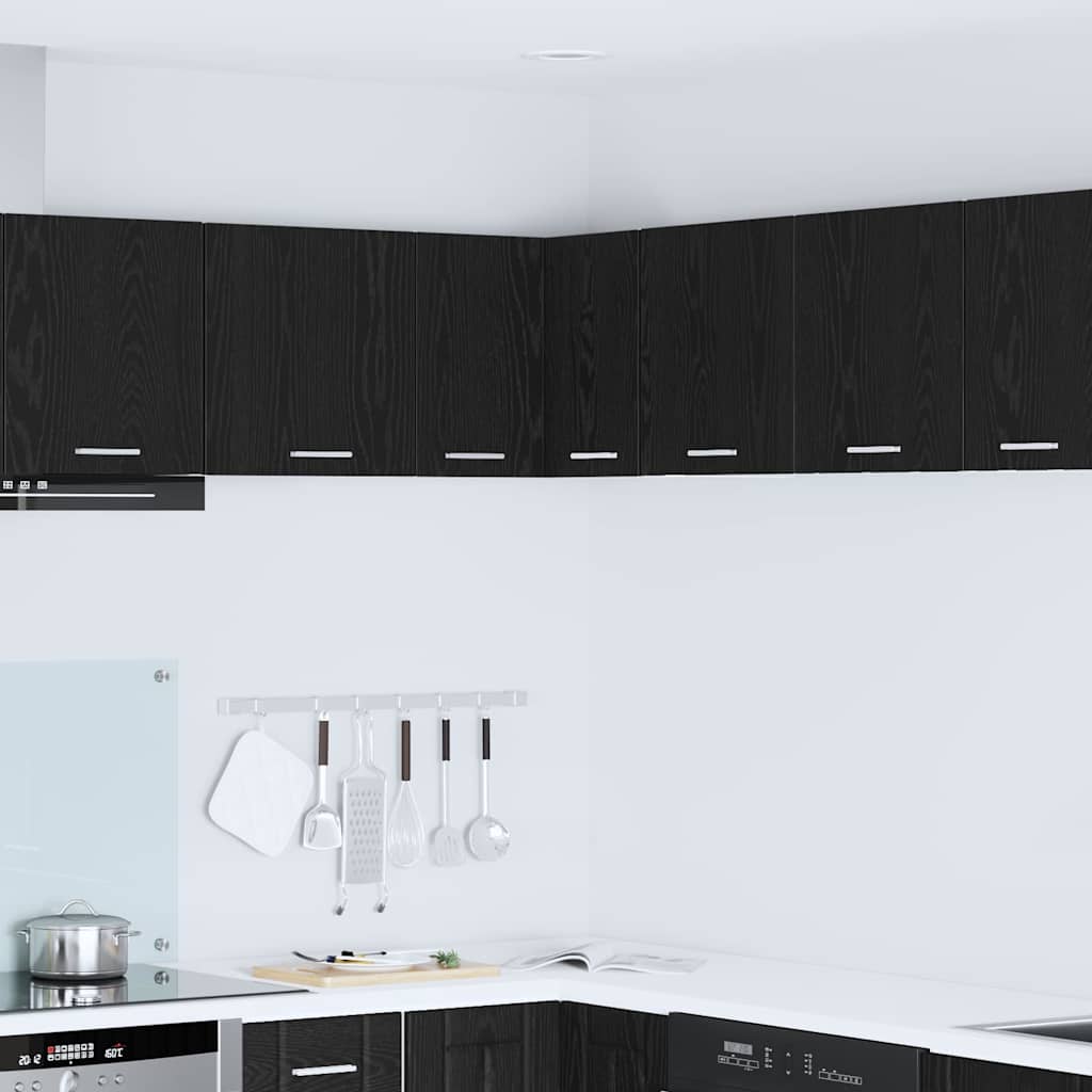 Dulap suspendat Riga Stejar negru si Alb 57 x 57 x 40 cm — imaginea 2