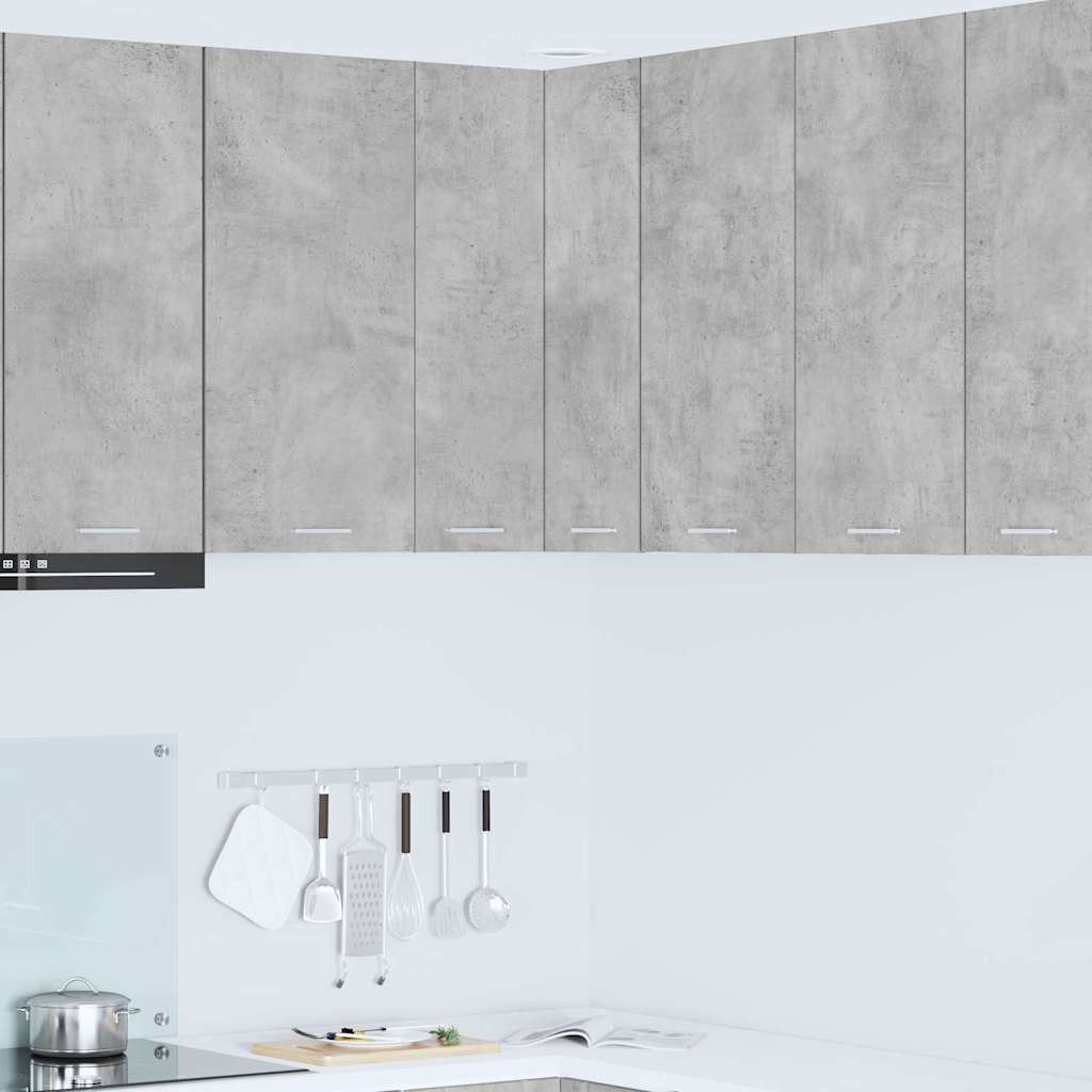 Dulap suspendat cu raft Riga Gri beton si Alb 57 x 57 x 80 cm — imaginea 2