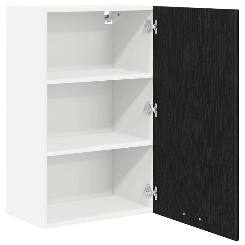 Dulap suspendat cu usa Riga Stejar negru si Alb 50 x 31 x 80 cm — imaginea 6