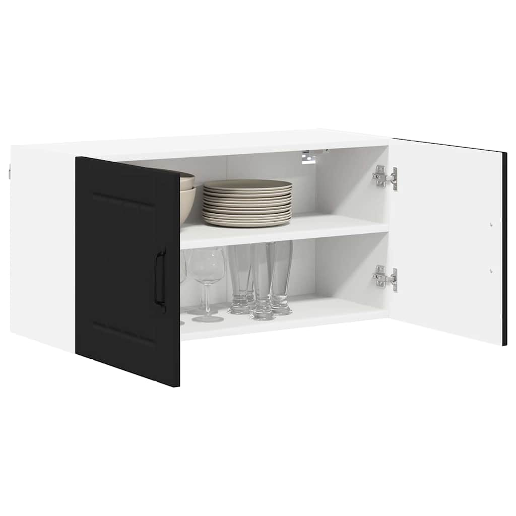 Dulap suspendat de bucatarie cu raft Negru 80 x 31 x 40 cm — imaginea 4