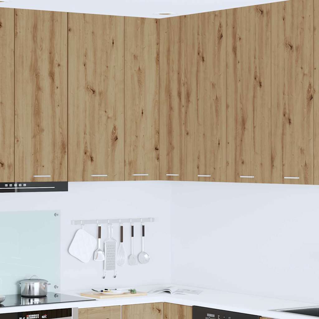 Dulap suspendat Riga Stejar Artisan si Alb 57 x 57 x 100 cm — imaginea 2