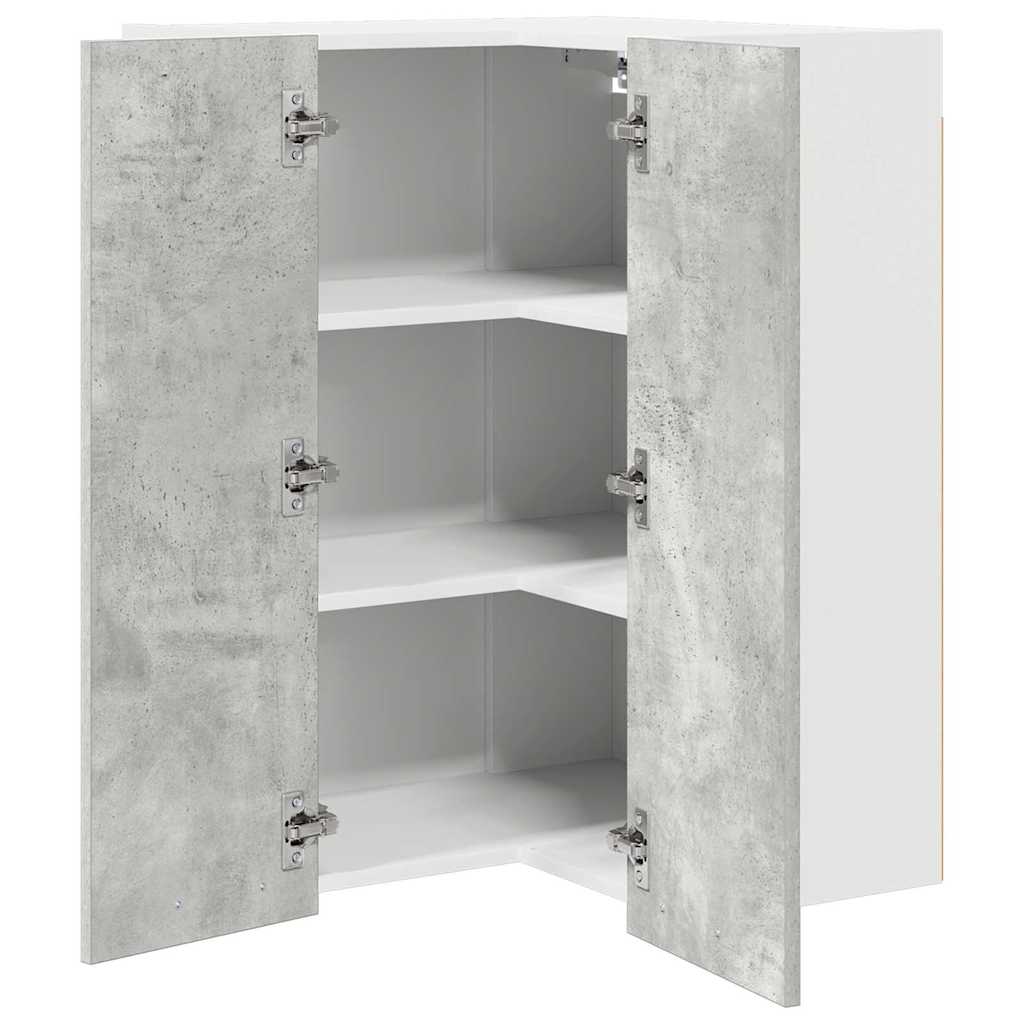 Dulap suspendat cu raft Riga Gri beton si Alb 57 x 57 x 80 cm — imaginea 6