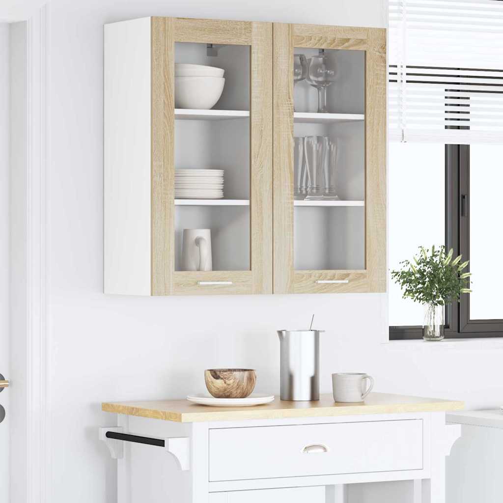 Dulap suspendat cu usa Riga 2 pcs Stejar Sonoma 40 x 31 x 80 cm — imaginea 5
