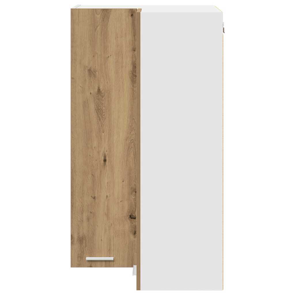 Dulap suspendat Riga Stejar Artisan si Alb 57 x 57 x 100 cm — imaginea 7
