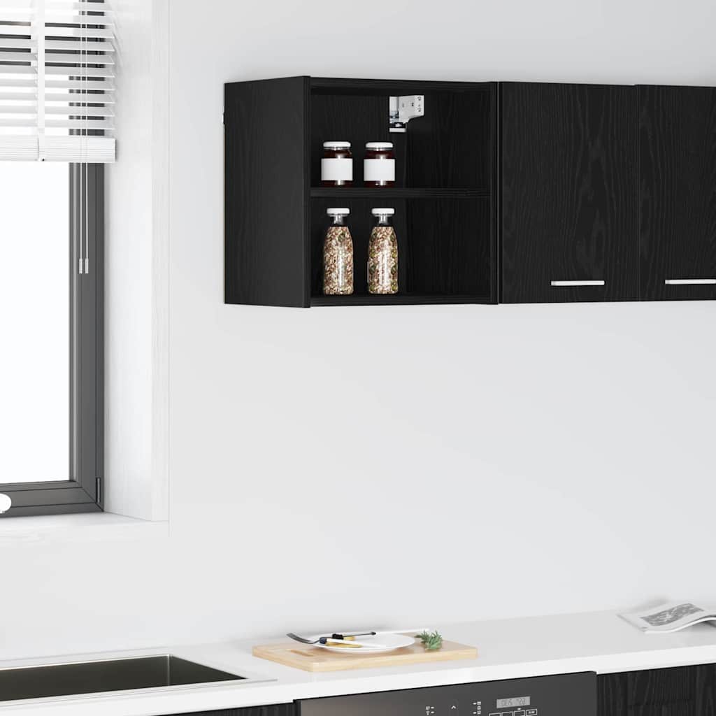 Dulap suspendat cu raft Riga Stejar Negru 40 x 29,5 x 40 cm — imaginea 2