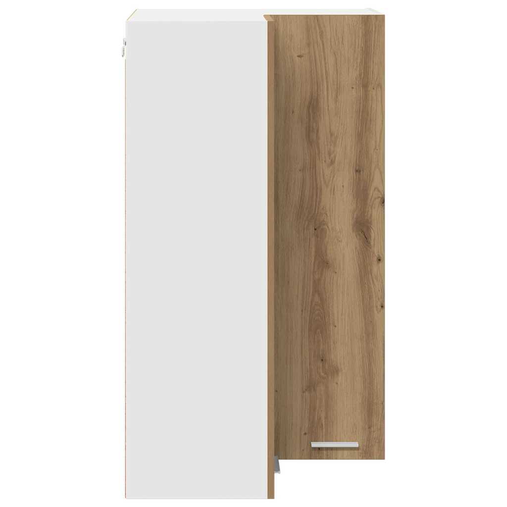 Dulap suspendat Riga Stejar Artisan si Alb 57 x 57 x 100 cm — imaginea 8