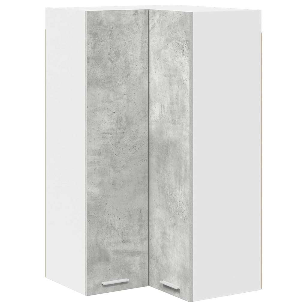 Dulap suspendat cu raft Riga Gri beton si Alb 57 x 57 x 100 cm