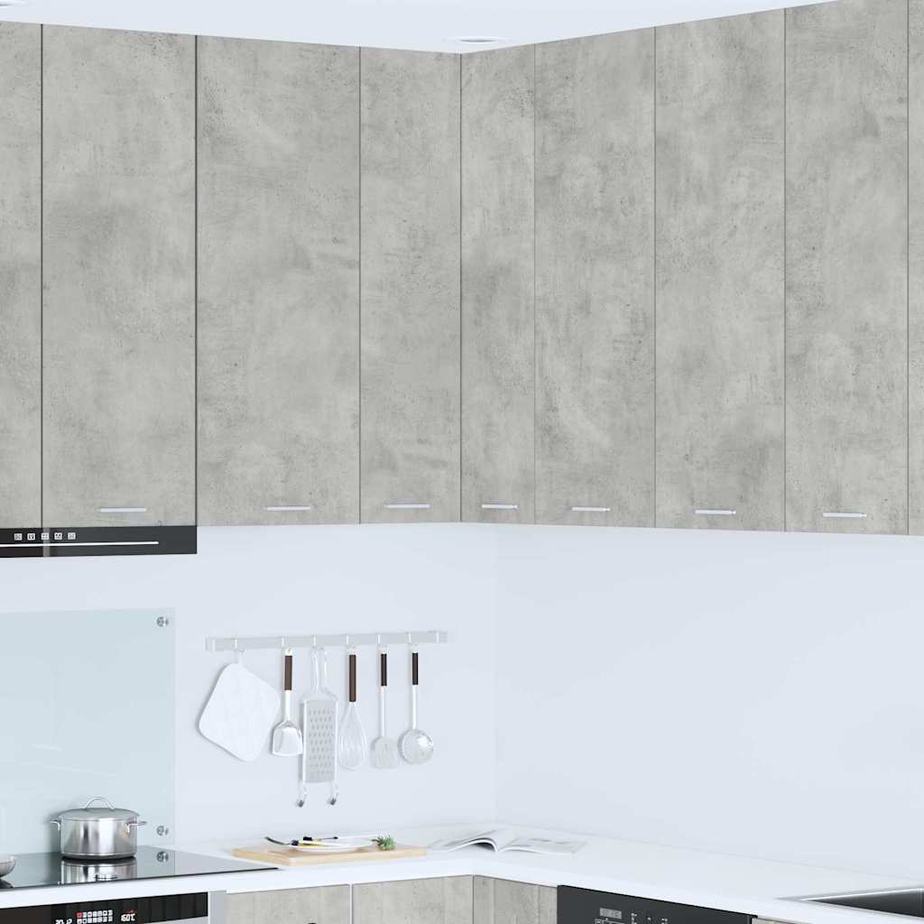 Dulap suspendat cu raft Riga Gri beton si Alb 57 x 57 x 100 cm — imaginea 2